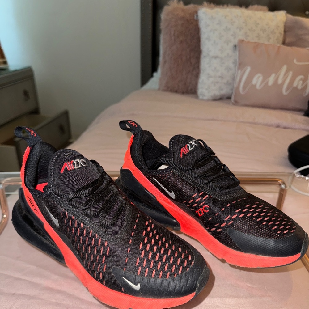 Nike Air Max 270 Black and Red Athletic Shoes
